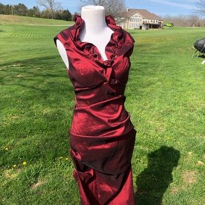 Beautiful burgundy cocktail dress.